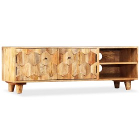 Solid mango wood TV cabinet 118x35x40 cm by vidaXL, TV Furniture - Ref: Foro24-245136, Price: 293,10 €, Discount: %