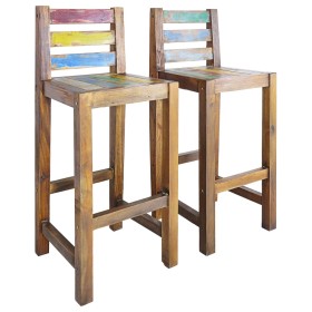 Kitchen stools 2 units recycled solid wood by vidaXL, Kitchen stools - Ref: Foro24-245800, Price: 200,76 €, Discount: %