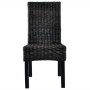 Kubu rattan and black mango wood dining chairs 2 units by vidaXL, dining chairs - Ref: Foro24-246656, Price: 209,18 €, Discou...