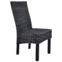 Kubu rattan and black mango wood dining chairs 2 units by vidaXL, dining chairs - Ref: Foro24-246656, Price: 209,18 €, Discou...