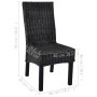 Kubu rattan and black mango wood dining chairs 2 units by vidaXL, dining chairs - Ref: Foro24-246656, Price: 209,18 €, Discou...