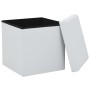 Folding storage stools 2 pcs white synthetic leather by vidaXL, Folding stools and chairs - Ref: Foro24-247084, Price: 39,98 ...