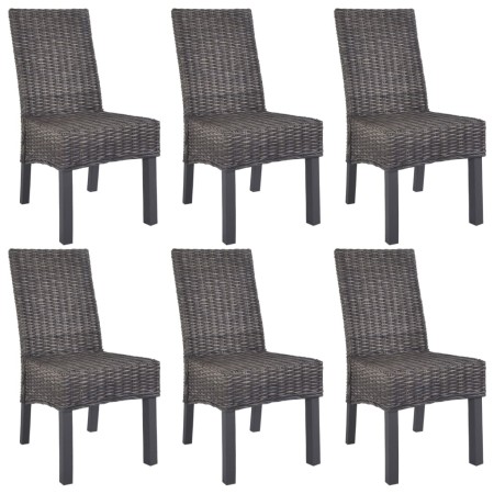 Dining chairs 6 units Kubu rattan and brown mango wood by vidaXL, dining chairs - Ref: Foro24-275468, Price: 551,00 €, Discou...