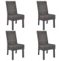 Dining chairs 4 units Kubu rattan and brown mango wood by vidaXL, dining chairs - Ref: Foro24-275467, Price: 362,32 €, Discou...