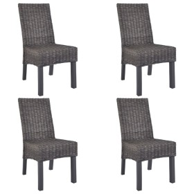 Dining chairs 4 units Kubu rattan and brown mango wood by vidaXL, dining chairs - Ref: Foro24-275467, Price: 354,43 €, Discou...