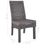 Dining chairs 4 units Kubu rattan and brown mango wood by vidaXL, dining chairs - Ref: Foro24-275467, Price: 362,32 €, Discou...