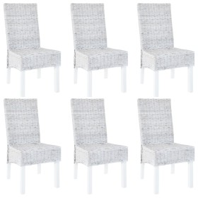 Dining chairs 6 units Kubu rattan and brown mango wood by vidaXL, dining chairs - Ref: Foro24-275466, Price: 469,08 €, Discou...