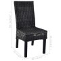 4 Esszimmerstühle aus Kubu-Rattan und schwarzem Mangoholz von vidaXL, Essstühle - Ref: Foro24-275469, Preis: 385,41 €, Rabatt: %