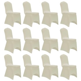 Elastic chair cover 12 units cream by vidaXL, Covers - Ref: Foro24-279092, Price: 44,10 €, Discount: %