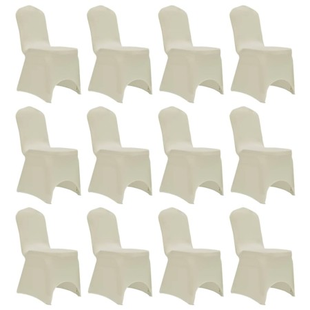 Elastic chair cover 12 units cream by vidaXL, Covers - Ref: Foro24-279092, Price: 46,57 €, Discount: %