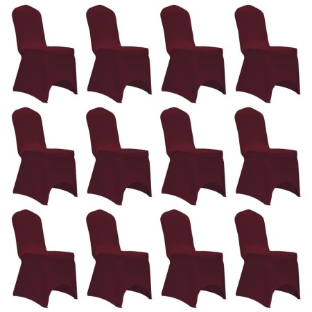 Elastic chair cover 12 units burgundy by vidaXL, Covers - Ref: Foro24-279093, Price: 41,89 €, Discount: %