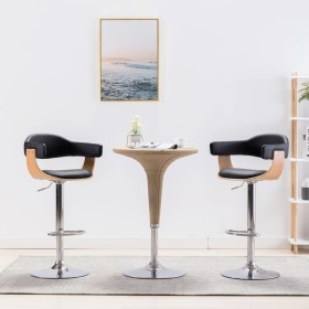 Kitchen stools 2 pcs curved wood black synthetic leather by vidaXL, Kitchen stools - Ref: Foro24-283117, Price: 258,99 €, Dis...