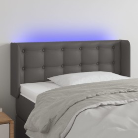 Cabecero con LED cuero sintético gris 103x16x78/88 cm de vidaXL, Cabeceros y pies de cama - Ref: Foro24-3123324, Precio: 55,9...