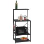 Armario para microondas madera ingeniería negro 60x39,6x123 cm de vidaXL, Contenedores para utensilios de cocina - Ref: Foro2...