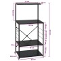 Armario para microondas madera ingeniería negro 60x39,6x123 cm de vidaXL, Contenedores para utensilios de cocina - Ref: Foro2...