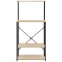 Armario microondas madera ingeniería negro roble 60x39,6x123 cm de vidaXL, Contenedores para utensilios de cocina - Ref: Foro...