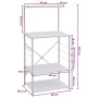 Armario para microondas madera ingeniería blanco 60x39,6x123 cm de vidaXL, Contenedores para utensilios de cocina - Ref: Foro...