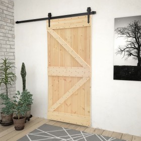 Puerta de madera maciza de pino 90x210 cm de vidaXL, Puertas - Ref: Foro24-289108, Precio: 124,73 €, Descuento: %