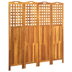 Biombo de 4 paneles madera maciza de acacia 121x2x120 cm de vidaXL, Divisores de ambientes - Ref: Foro24-311880, Precio: 159,...