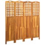 Biombo de 4 paneles madera maciza de acacia 121x2x120 cm de vidaXL, Divisores de ambientes - Ref: Foro24-311880, Precio: 160,...