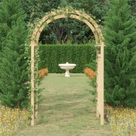 Arco con enrejado madera maciza impregnada 141x97x243 cm de vidaXL, Pérgolas, arcos y enrejados de jardín - Ref: Foro24-31842...