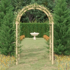 Arco de madera de pino macizo impregnado 141x97x243 cm de vidaXL, Pérgolas, arcos y enrejados de jardín - Ref: Foro24-318419,...