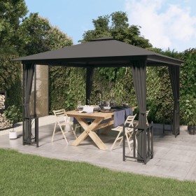 Gazebo with side walls and double roofs anthracite 3x3 m by vidaXL, Tents and gazebos - Ref: Foro24-318541, Price: 336,99 €, ...