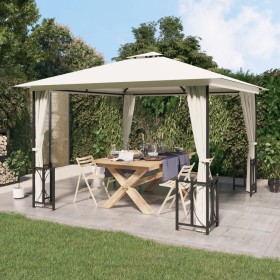 Gazebo with side walls and double cream roofs 3x3 m by vidaXL, Tents and gazebos - Ref: Foro24-318540, Price: 336,99 €, Disco...