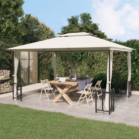 Pavillon mit Seitenwänden und cremefarbenen Doppeldächern 3x4 m von vidaXL, Zelte und Pavillons - Ref: Foro24-318543, Preis: ...