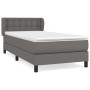 Box spring bed with gray synthetic leather mattress 100x200 cm by vidaXL, Beds and slatted bases - Ref: Foro24-3127299, Price...