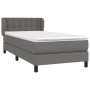 Box spring bed with gray synthetic leather mattress 100x200 cm by vidaXL, Beds and slatted bases - Ref: Foro24-3127299, Price...