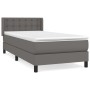 Box spring bed with gray synthetic leather mattress 100x200 cm by vidaXL, Beds and slatted bases - Ref: Foro24-3130767, Price...