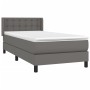 Cama box spring con colchón cuero sintético gris 100x200 cm de vidaXL, Camas y somieres - Ref: Foro24-3130767, Precio: 352,99...