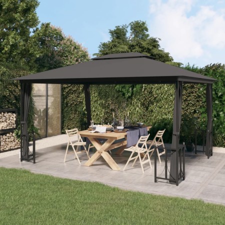 Gazebo with side walls and double anthracite roofs 3x4 m by vidaXL, Tents and gazebos - Ref: Foro24-318544, Price: 382,84 €, ...