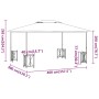 Gazebo with side walls and double anthracite roofs 3x4 m by vidaXL, Tents and gazebos - Ref: Foro24-318544, Price: 382,84 €, ...