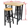 Set mesa de desayuno/comedor madera marrón con acero negro de vidaXL, muebles para cocinas y comedores - Ref: Foro24-240095, ...