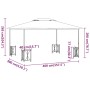 Gazebo with side walls and double roofs taupe gray 3x4 m by vidaXL, Tents and gazebos - Ref: Foro24-318545, Price: 426,66 €, ...