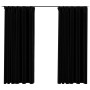 Blackout curtains with hooks linen look 2 pcs black 140x175cm by vidaXL, Curtains and curtains - Ref: Foro24-321156, Price: 3...