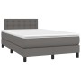 Box spring bed with mattress and LED gray synthetic leather 120x200 cm by vidaXL, Beds and slatted bases - Ref: Foro24-313421...