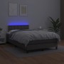 Box spring bed with mattress and LED gray synthetic leather 120x200 cm by vidaXL, Beds and slatted bases - Ref: Foro24-313421...