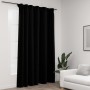 Cortina opaca con ganchos look de lino negro 290x245 cm de vidaXL, Cortinas y visillos - Ref: Foro24-321159, Precio: 35,16 €,...