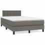 Box spring bed with gray synthetic leather mattress 120x200 cm by vidaXL, Beds and slatted bases - Ref: Foro24-3141117, Price...