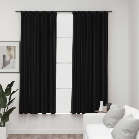 Blackout curtains with linen-look hooks, 2 pieces, anthracite color, 140x175cm. by vidaXL, Curtains and curtains - Ref: Foro2...