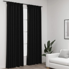 Blackout curtains with hooks linen look 2 pcs anthracite 140x225cm by vidaXL, Curtains and curtains - Ref: Foro24-321165, Pri...