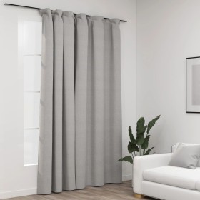 Blackout curtain with hooks gray linen look 290x245 cm by vidaXL, Curtains and curtains - Ref: Foro24-321175, Price: 38,56 €,...