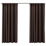 Blackout curtains hooks linen look 2 pcs gray taupe 140x175cm by vidaXL, Curtains and curtains - Ref: Foro24-321204, Price: 3...