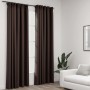 Cortinas opacas ganchos look de lino 2 pzs gris taupe 140x225cm de vidaXL, Cortinas y visillos - Ref: Foro24-321205, Precio: ...