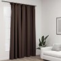 Cortina opaca con ganchos look de lino gris taupe 290x245 cm de vidaXL, Cortinas y visillos - Ref: Foro24-321207, Precio: 36,...