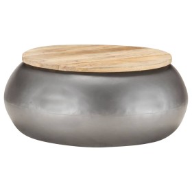 Mesa de centro de madera de mango maciza gris 68x68x30 cm de vidaXL, Mesas de centro - Ref: Foro24-323531, Precio: 154,49 €, ...