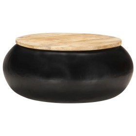 Black solid mango wood coffee table 68x68x30 cm by vidaXL, Coffee table - Ref: Foro24-323533, Price: 167,99 €, Discount: %